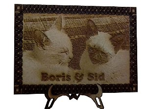 Quadro "Amo meu Pet" 16 x 12 cm em MDF Cru gravado a Laser