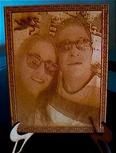 Quadro Foto em MDF CRu 16x12cm - Personalizado  com Suporte de Mesa