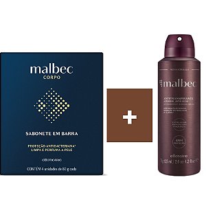 Kit Malbec 4 sabonetes + Desodorante aerosol