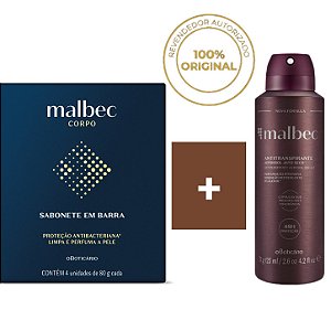 Kit Malbec 4 sabonetes + Desodorante aerosol