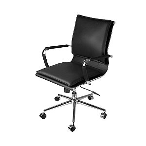 Cadeira Escritório Soft Baixa base cromada preto
