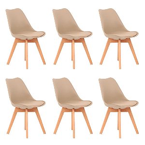 Kit 06 cadeiras Leda/Joly/Saarinen Wood Eames Fendi
