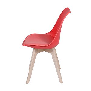 Cadeira Leda/Joly/saarinen wood vermelha DSW