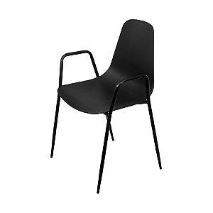 Cadeira Abi com  braço preto