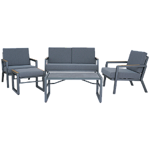 Conjunto de sofá com mesa de centro e banqueta de apoio Imperial-EXCJ323