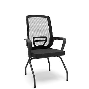 Cadeira Adrix Aproximação 4 Pés Fixo preto-