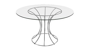 Mesa Tuli aço cromado tampo vidro 10mm ultra clean