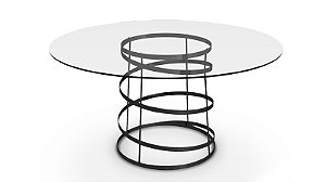 Mesa Hélios aço pintado preto tampo vidro 120cmm 10 mm