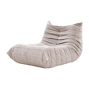 Puff Poltrona Ravi cor Bouclé cinza estilo Europeu-Linha Premium