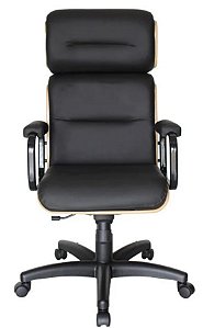 Cadeira Presidente New Lavoro preto -STYLO WOOD 10B BLACK