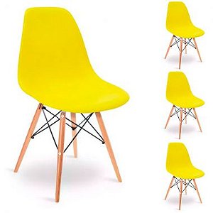 Jogo c/ 4 Cadeiras Eiffel DSW s/B Amarelo