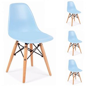 Jogo c/ 4 Cadeiras Eiffel DSW s/B Azul bebê