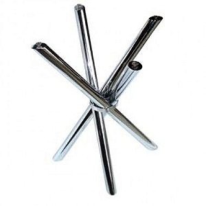 Base Palito ferro cromado para tampos de vidro