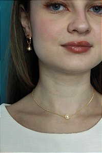 BRINCO DOURADO COM PÉROLA FO