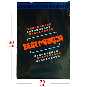 Envelope Plástico De Segurança Personalizado Cinza Sem Bolha 20x30