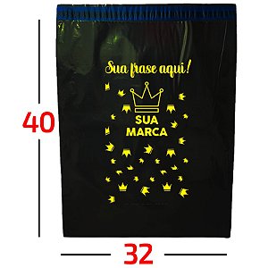 Envelope Plástico De Segurança Personalizado Cinza Sem Bolha 32x40
