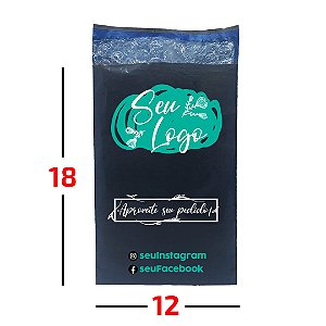 Envelope Plástico De Segurança Personalizado Cinza Com Bolha 12x18