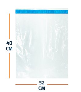 Saco PEBD Virgem Adesivado - 12 micras - 32x40