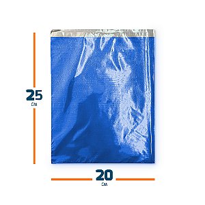 Saco Metalizado Azul BOPP - 20x25cm