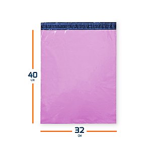 Envelope Plástico De Segurança Sem Bolha Rosa Premium - 32X40