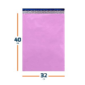 Envelope Plástico De Segurança Com Bolha Rosa Premium - 32x40