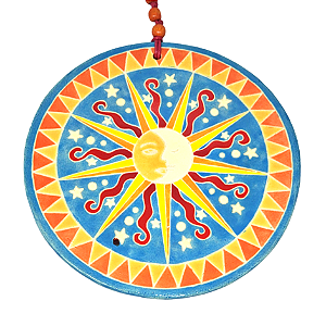 Mandala em cerâmica Sol e Lua