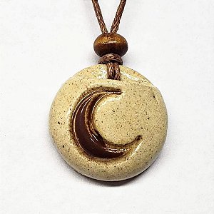 Colar Difusor Pessoal em Cerâmica Lua para Aromaterapia