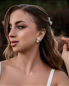 Brinco floral para noivas
