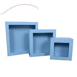 Trio de Nicho Quadrado Azul bebê