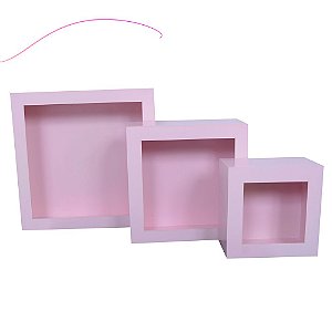 Trio de Nicho Quadrado Rosa bebê