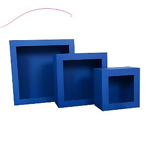Nicho Quadrado Azul Marinho 3 Peças