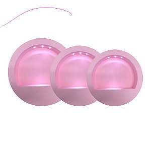 Nicho com Led e Base Redondo Rosa