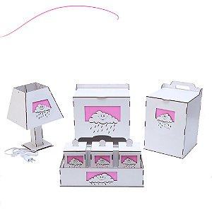 Kit Higiene Branco Nuvem - 7 Peças