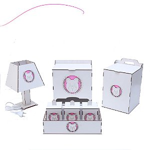 Kit Higiene Branco Ursinho - 7 Peças