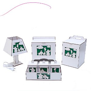 Kit Higiene Branco Safari - 7 Peças