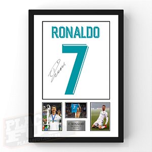 Quadro Cristiano Ronaldo Especial Real Madrid 2017/2018 Autógrafo Digital