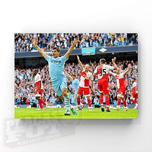 Quadro City Aguero Comemoração Gol Do título