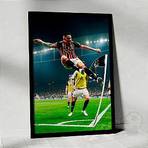 Placa Decorativa MDF Jogador de Futebol Chute a Gol 30x40cm