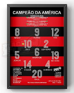 Quadro Escalação Final Campeão da América 1981