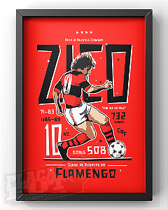 Quadro Zico Arte "White Pelé"