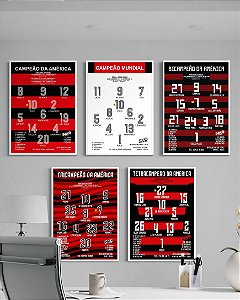 Kit 5 Quadros Escalações Históricas 1981/2019/2022/2025