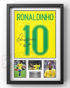 Quadro Ronaldinho Especial Brasil 2006 + Autógrafo Digital