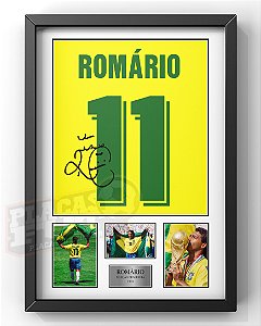 Quadro Romário Especial Brasil 1994 + Autógrafo Digital