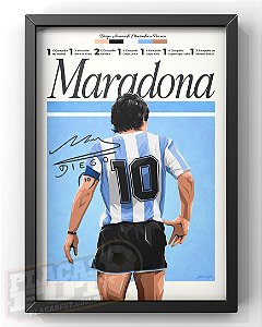 Quadro Maradona "Hall da Fama PlacasFUT"