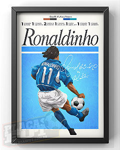 Quadro Ronaldinho "Hall da Fama PlacasFUT" Brasil 2002