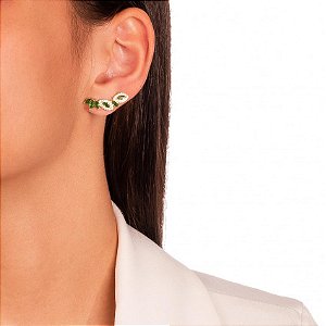 Brinco Ear cuff Cristais Verde