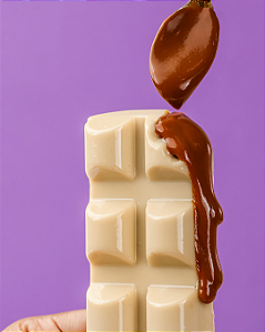 Barra de Chocolate Branco com Recheio de Brigadeiro - 120g Sem Açúcar Sem Glúten Sem Lactose Low Carb