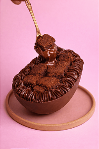 Ovo de Colher de Brownie com Brigadeiro 400g – Zero Açúcar, Zero Glúten, Zero Lactose e Low Carb.