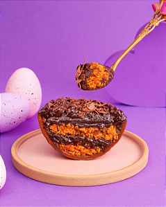 Ovo de Colher de Bolo de Cenoura com Brigadeiro Vegano 400g – Zero Açúcar Refinado, Zero Póliol, Zero Glúten, Zero Láct