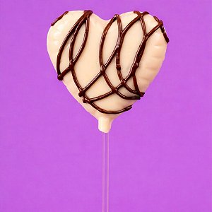 Pirulito De Coração De Chocolate Branco Ao Leite De Coco 25g – Zero Açúcar, Zero Póliol, Zero Glúten, Zero Lácteos